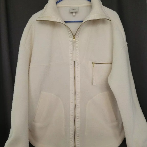 Varley Donley Fleece Jacket Egret Medium Comes Appleton Sherpa - Picture 2 of 6